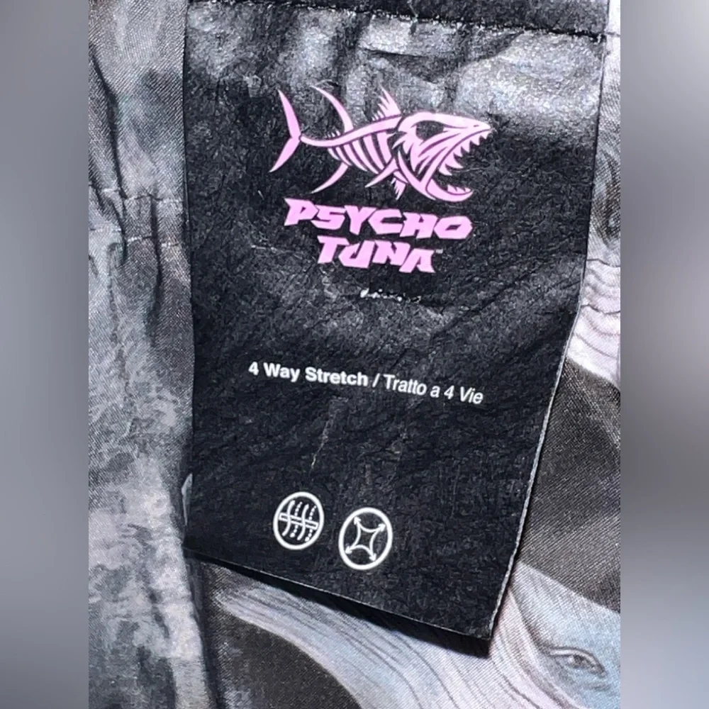 NWT Psycho Tuna Medium‎ Whale Print Charcoal  Board Shorts Swim Trunks
